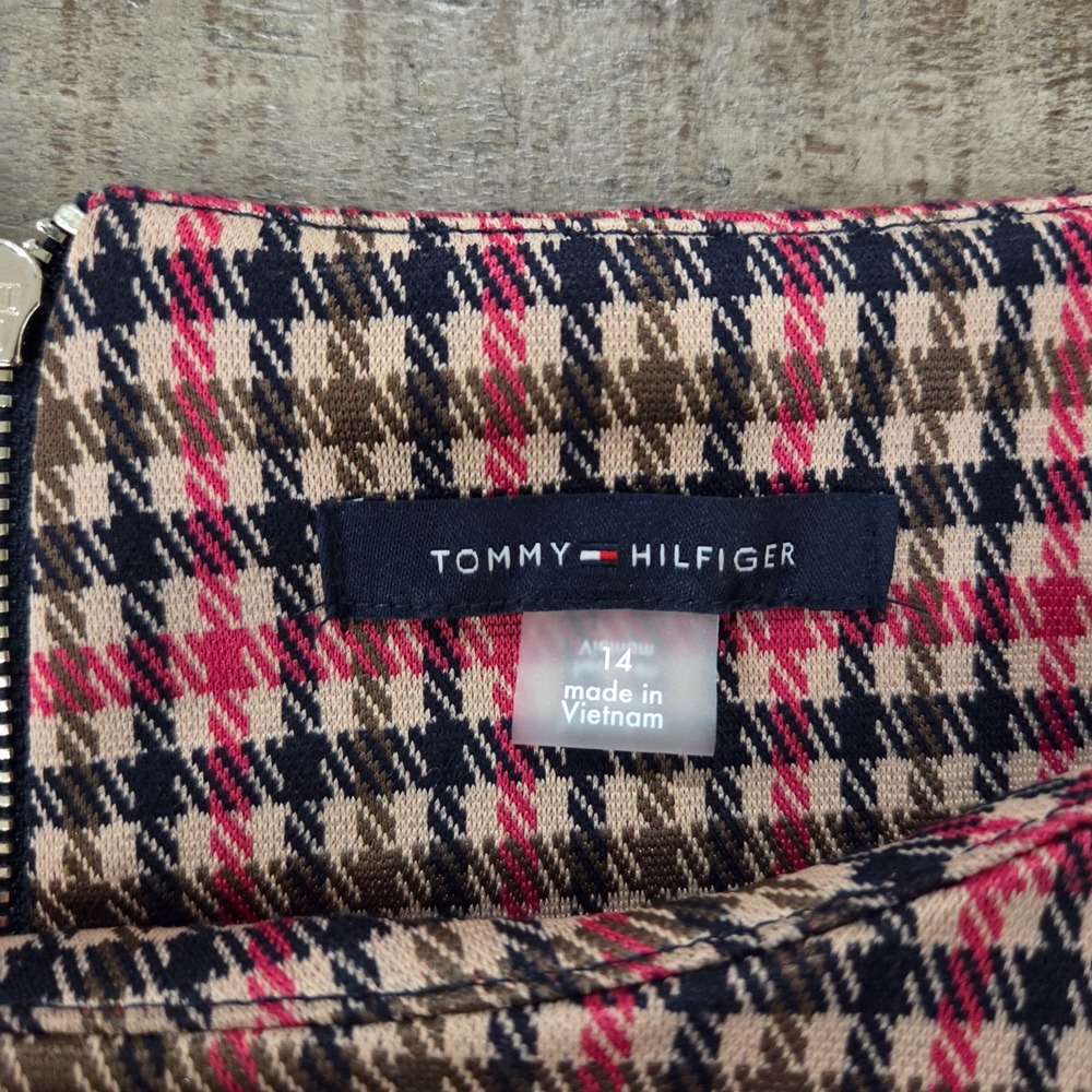 Tommy Hilfiger Short Sleeve Mini Dress Multicolored Plaid/Houndstooth Size 14 - Picture 3 of 8